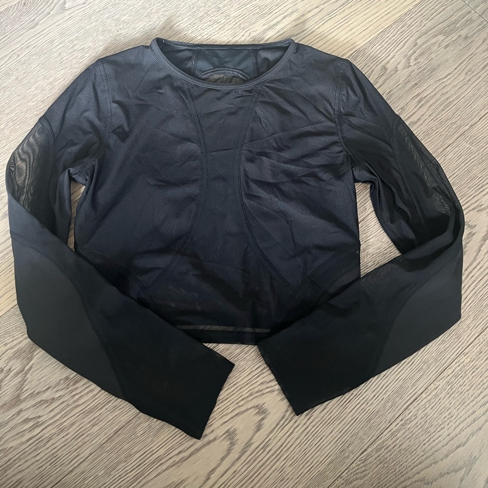 Lululemon Black Mesh Long Sleeve Top